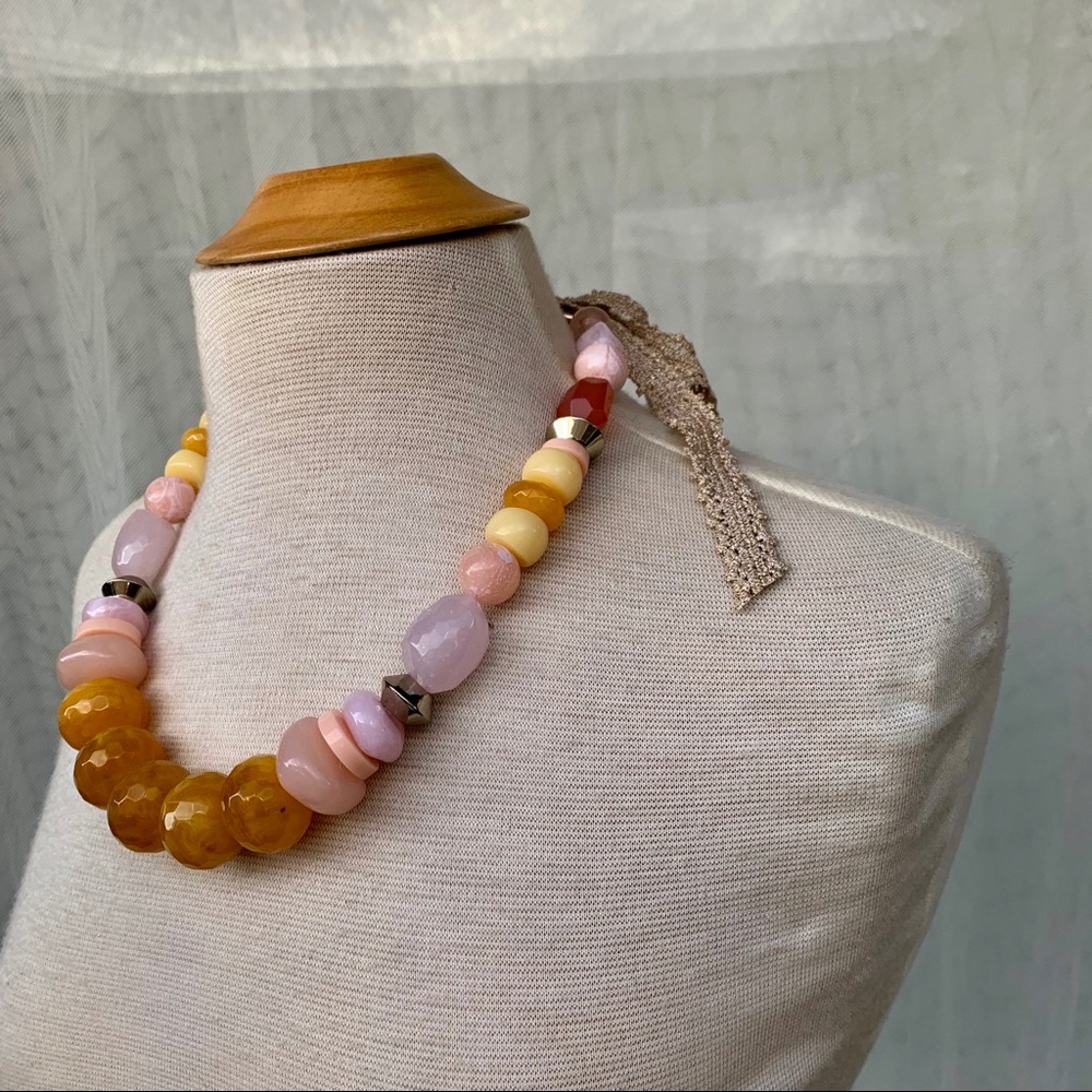 Soft Sunset colors statement necklace